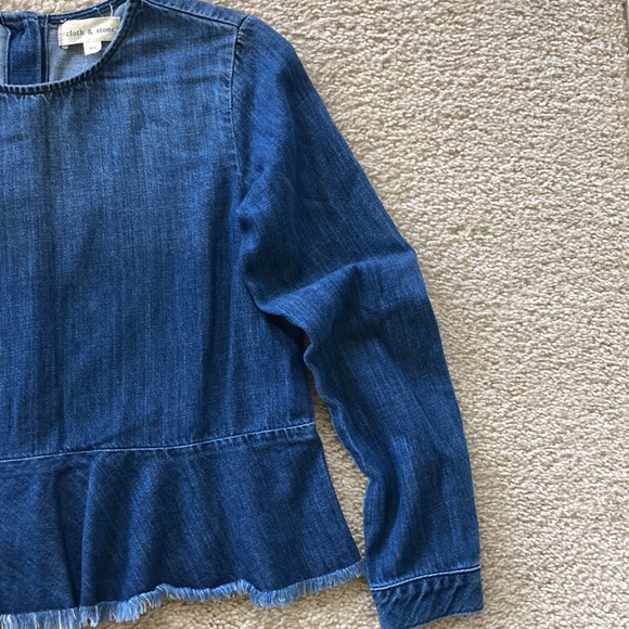 Cloth & Stone Long Sleeve Peplum Blouse - Picture 4 of 7